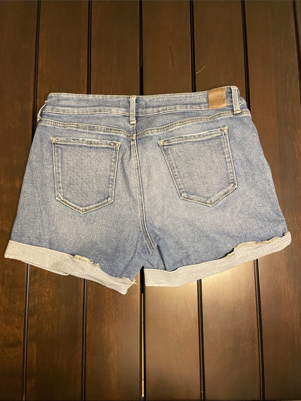 Level 99 Light Blue Rolled-Hem Denim Shorts - Picture 3 of 7